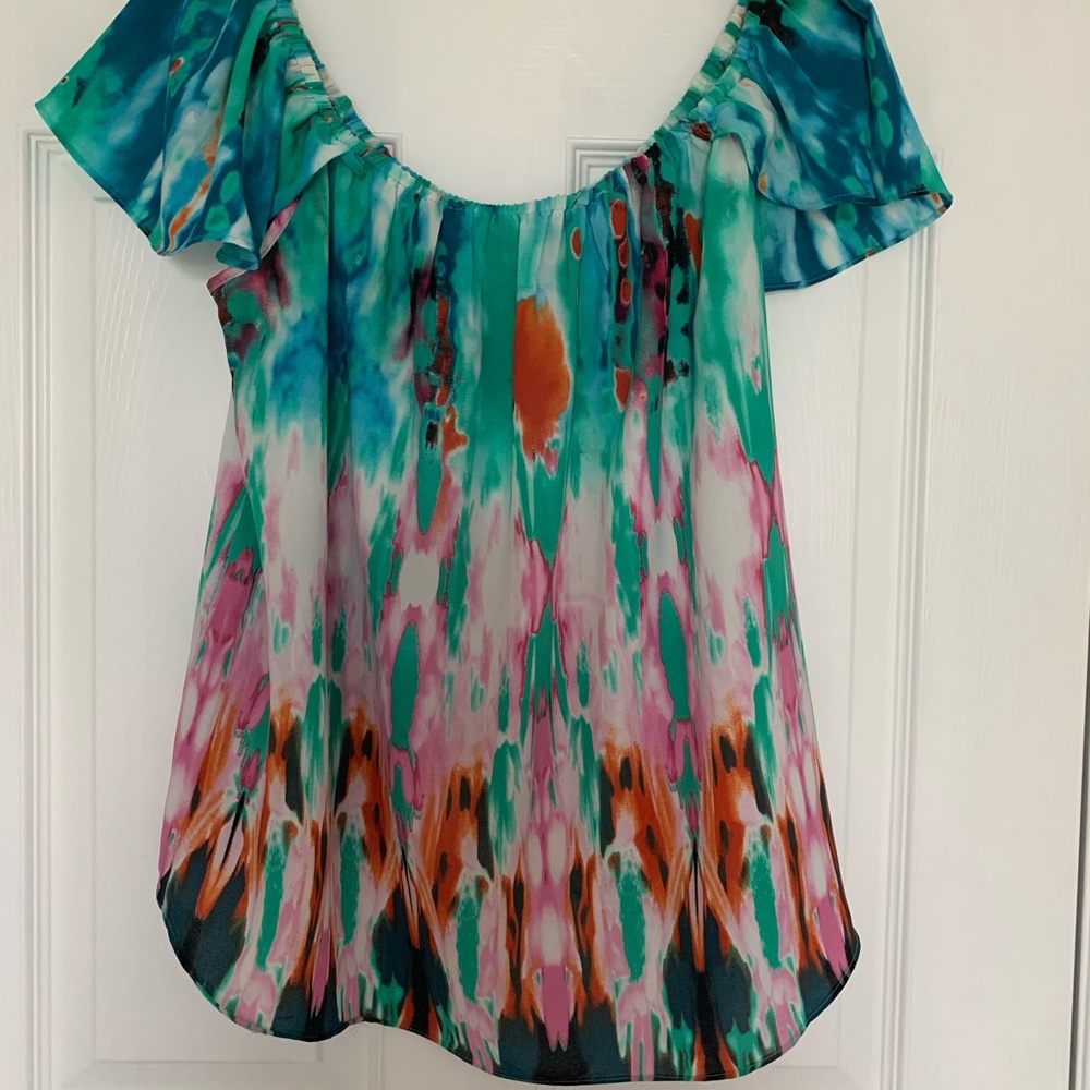 Buddy Love off-shoulder watercolor top